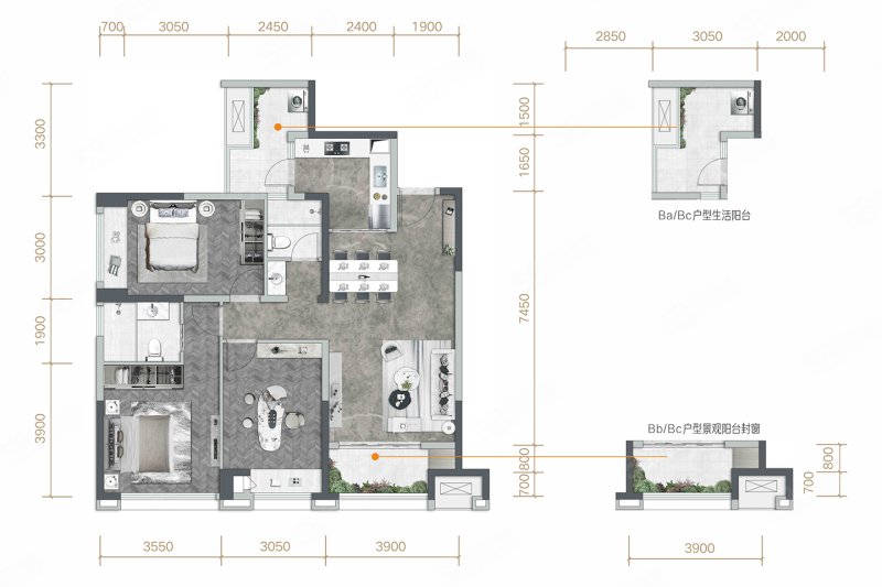 天府公园观澜9号3室2厅116㎡250万二手房图片