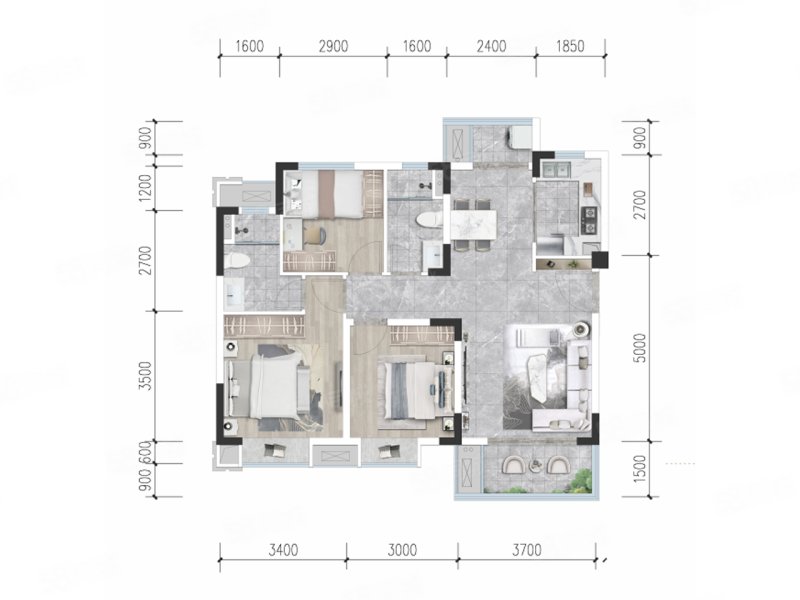 锦绣尚宸(新房)3室2厅90㎡99万二手房图片