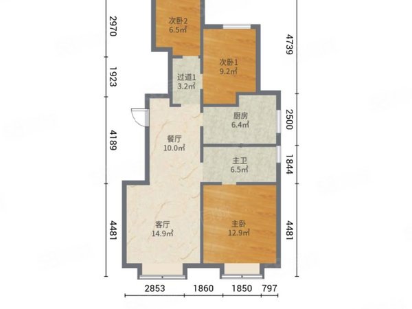 万科西庐文韵园 3室2厅1卫 电梯房 精装修96平米,西青租房-天津58安居