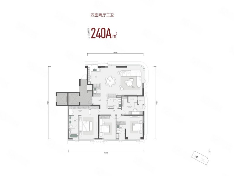 君临4室2厅240㎡912万二手房图片
