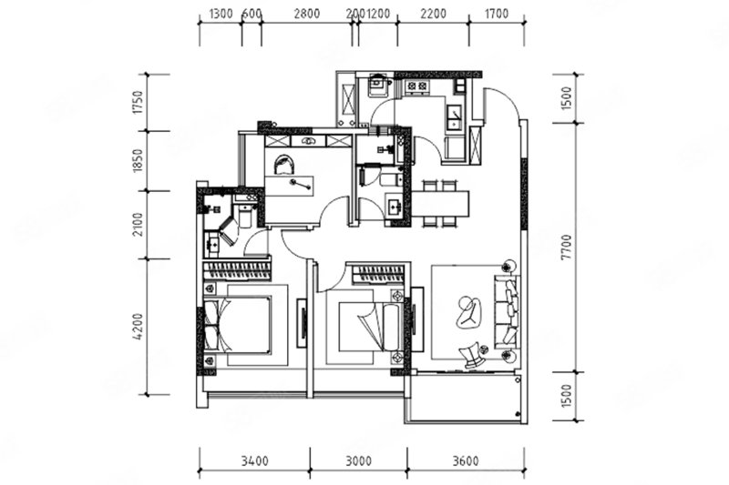盛世锦都(新房)3室2厅96㎡220万二手房图片