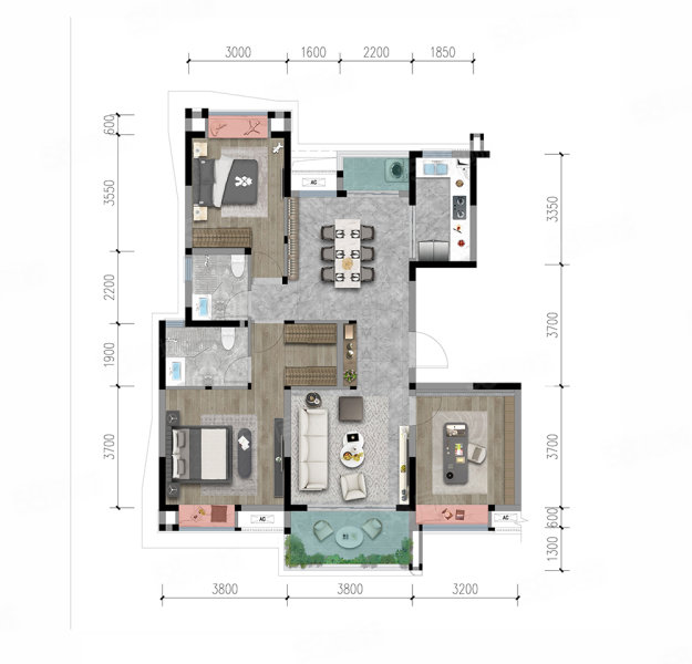 中信城开山河赋3室2厅120㎡108万二手房图片