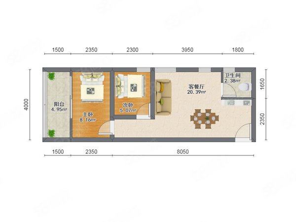 苏州吴江汾湖月亮湾(二期)月亮湾(二期) 2室2厅1卫  电梯房 52平米