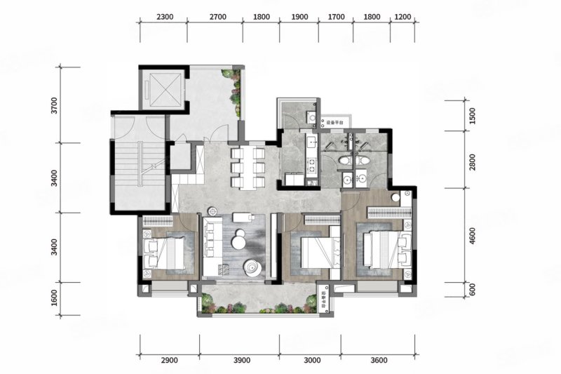 金牛国投国宾上林庭3室2厅116㎡230万二手房图片