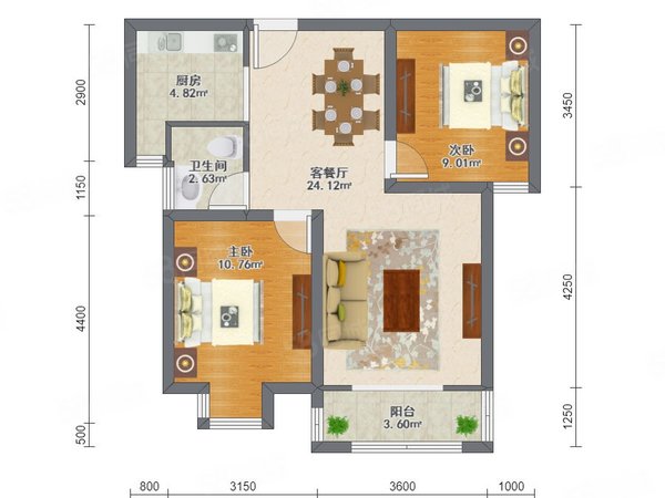 郑州经开区远大理想城远大理想城远大理想城 2室2厅1卫 2200.